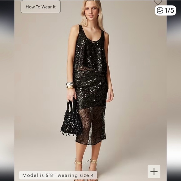 Black Sequin jcrew collection skirt - Picture 3 of 5